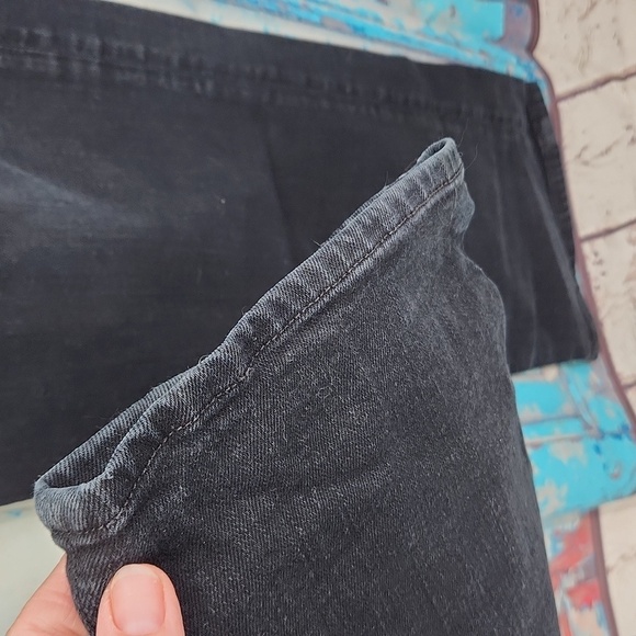 7 for all Mankind Black Standard Straight Leg Button Fly Jeans - Picture 4 of 10